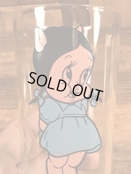 ルーニーテューンズのペチュニアピッグの70年代ビンテージガラスコップ