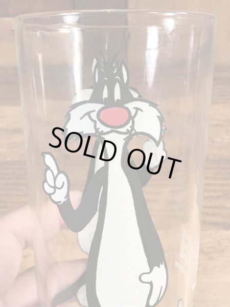 ルーニーテューンズのシルベスターキャットの70年代ビンテージガラスコップ