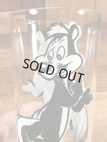 ルーニーテューンズのペペルピューの70年代ビンテージガラスコップ