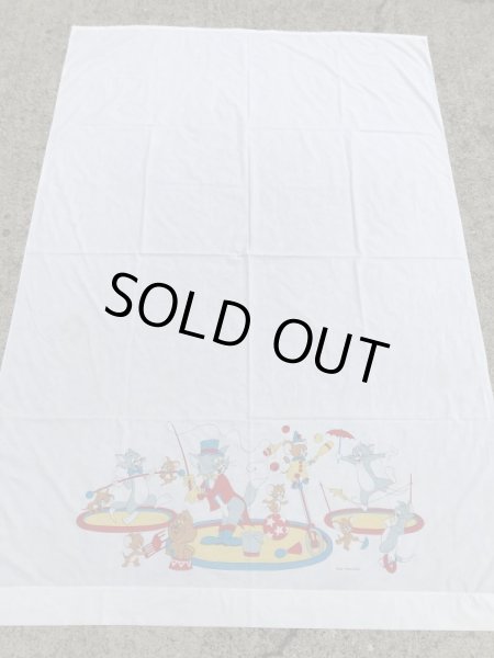 トムとジェリーのツインサイズの70’sヴィンテージフラットシーツ