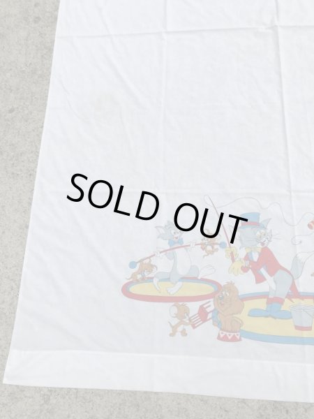 トムとジェリーのツインサイズの70’sヴィンテージフラットシーツ