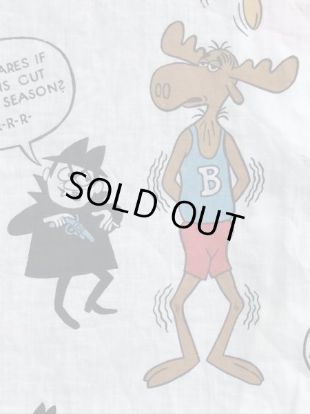 Rocky & Bullwinkleのツインサイズの70’sヴィンテージBoxシーツ