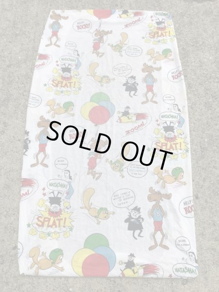 Rocky & Bullwinkleのツインサイズの70’sヴィンテージBoxシーツ