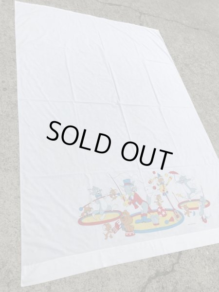 トムとジェリーのツインサイズの70’sヴィンテージフラットシーツ