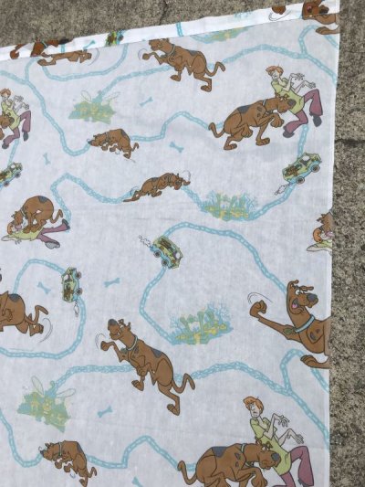 画像1: Hanna Barbera “Scooby Doo” Twin Flat Sheet スクービードゥー ビンテージ フラットシーツ 90年代