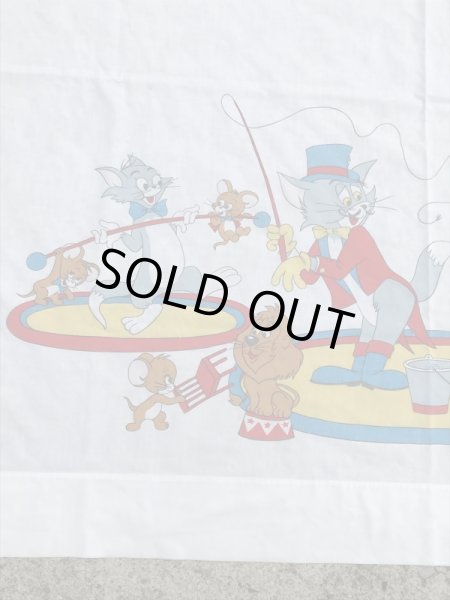 トムとジェリーのツインサイズの70年代ビンテージフラットシーツ