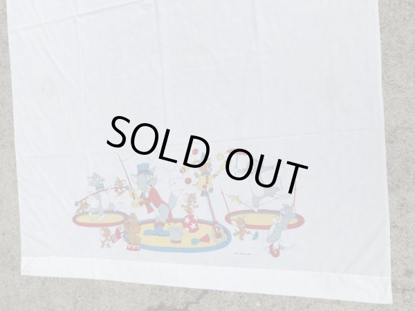 トムとジェリーのツインサイズの70年代ビンテージフラットシーツ