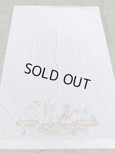 トムとジェリーのツインサイズの70年代ビンテージフラットシーツ