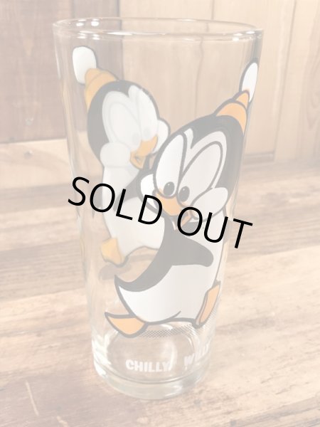 ペンギンのチリーウィリーの70年代ビンテージガラスコップ