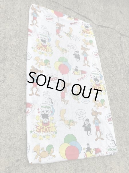 Rocky & Bullwinkleのツインサイズの70’sヴィンテージBoxシーツ