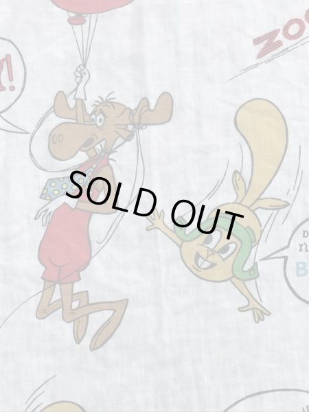 Rocky & Bullwinkleのツインサイズの70’sヴィンテージBoxシーツ