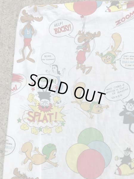 Rocky & Bullwinkleのツインサイズの70’sヴィンテージBoxシーツ