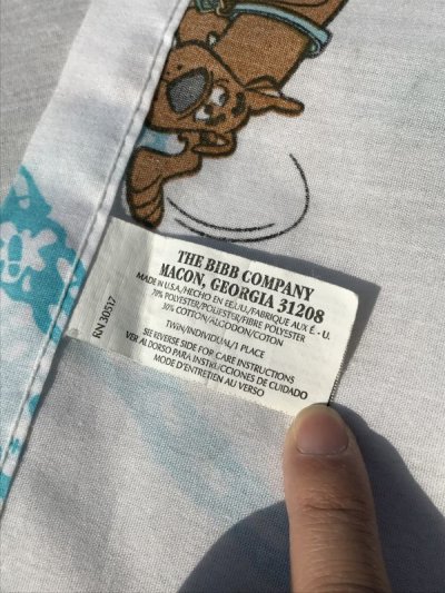 画像2: Hanna Barbera “Scooby Doo” Twin Flat Sheet スクービードゥー ビンテージ フラットシーツ 90年代