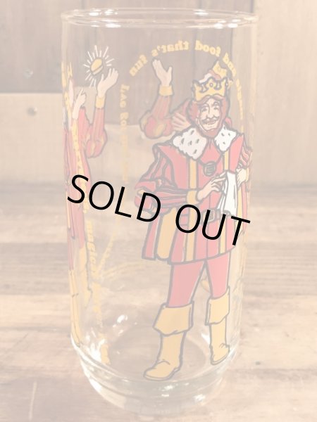 バーガーキングの王様の70年代ビンテージガラスコップ