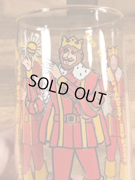 バーガーキングの王様の70年代ビンテージガラスコップ