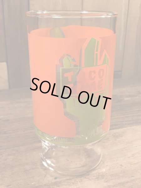 タコタイムのサボテンの70年代ビンテージガラスコップ