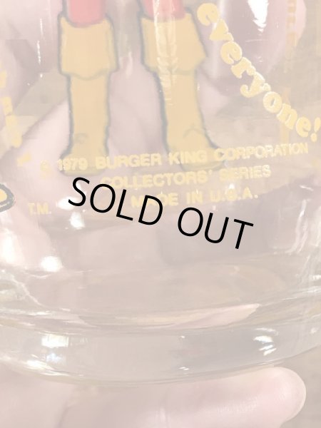 バーガーキングの王様の70年代ビンテージガラスコップ