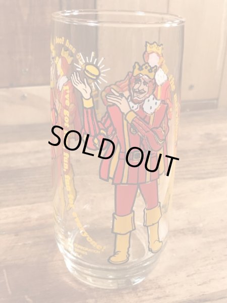 バーガーキングの王様の70年代ビンテージガラスコップ