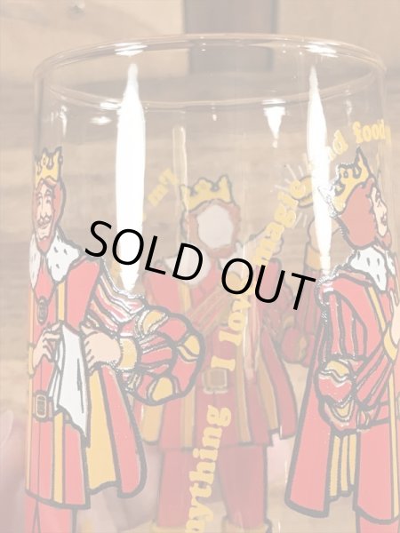 バーガーキングの王様の70年代ビンテージガラスコップ