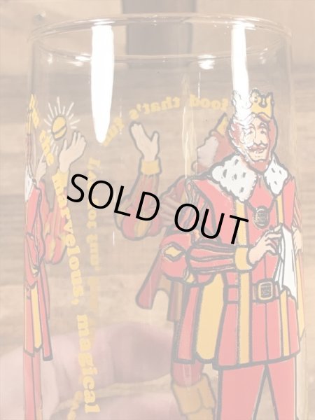 バーガーキングの王様の70年代ビンテージガラスコップ