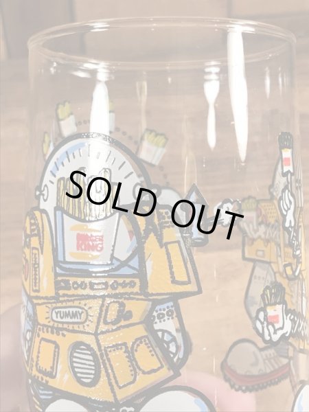 バーガーキングのノベルティの70年代ビンテージガラスコップ