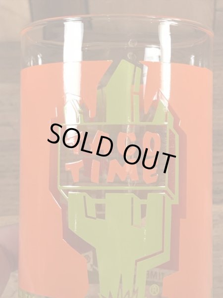 タコタイムのサボテンの70年代ビンテージガラスコップ