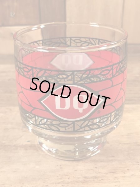 デイリークイーンのステンドグラス風の80年代ビンテージガラスコップ