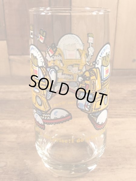 バーガーキングのノベルティの70年代ビンテージガラスコップ