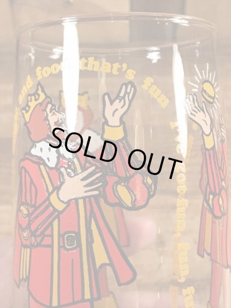 バーガーキングの王様の70年代ビンテージガラスコップ