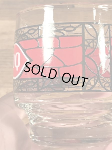 デイリークイーンのステンドグラス風の80年代ビンテージガラスコップ