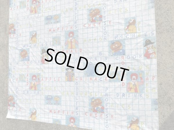 マクドナルドのキャラクターの70年代ビンテージフラットシーツ