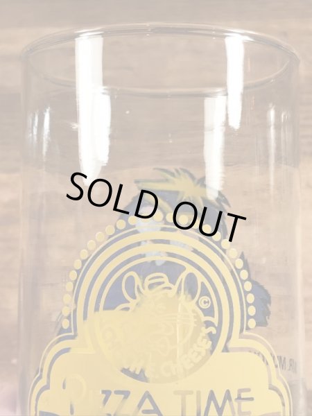 ショウビズピザのチャッキーチーズの80年代ビンテージガラスコップ