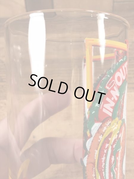 インアンドアウトバーガーのサンタクロースの80年代ビンテージガラスコップ