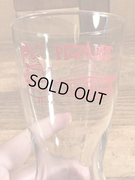 ピザハットの企業物の70年代ビンテージガラスコップ