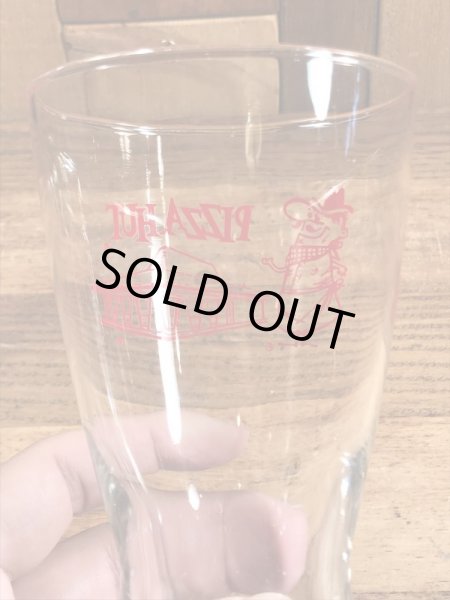 ピザハットの企業物の70年代ビンテージガラスコップ