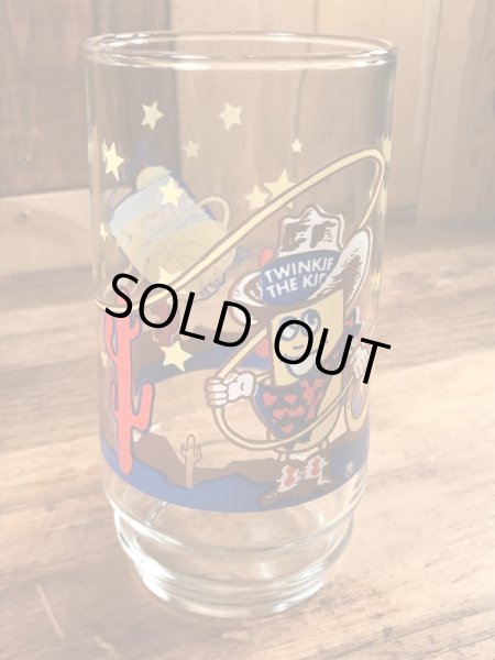 Hostess社の企業キャラクター“トゥインキーザキッド”の80年代ビンテージガラスコップ