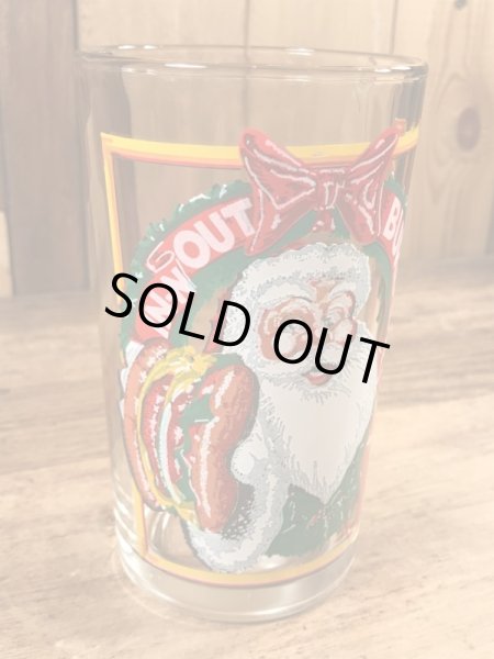 インアンドアウトバーガーのサンタクロースの80年代ビンテージガラスコップ