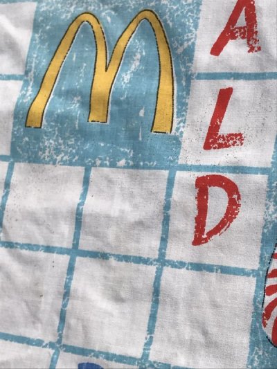 画像1: McDonald's Character Twin Flat Sheet　マクドナルド　ビンテージ　フラットシーツ　70年代