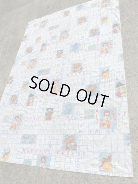 マクドナルドのキャラクターの70年代ビンテージフラットシーツ