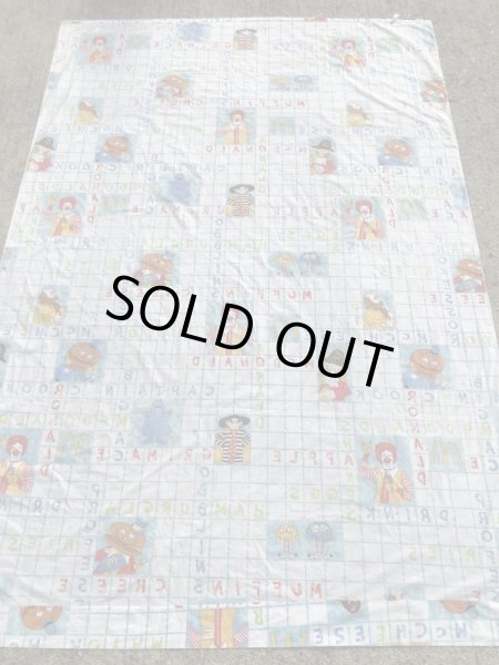 マクドナルドのキャラクターの70年代ビンテージフラットシーツ