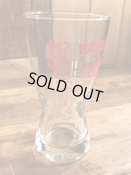 ピザハットの企業物の70年代ビンテージガラスコップ