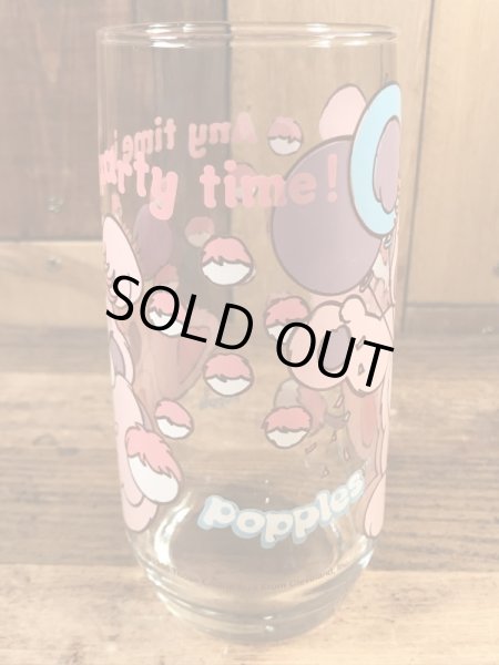 アンカーホッキング社製のポップルズの80年代ビンテージガラスコップ