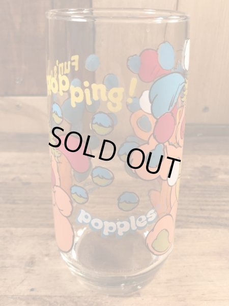 アンカーホッキング社製のポップルズの80年代ビンテージガラスコップ