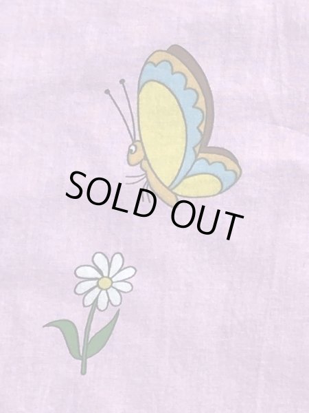 ピンクの象とキリンのビンテージフラットシーツ