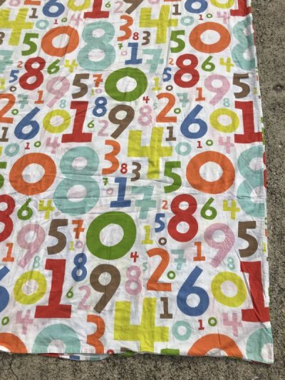 画像1: Various Numeral Twin Flat Sheet　数字　ビンテージ　フラットシーツ　90年代〜