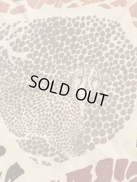 ゼブラやチーターのカモフラ柄の70年代ビンテージフラットシーツ