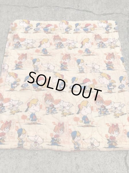 スヌーピーのような野球をしているキャラクターの70年代ビンテージ寝袋