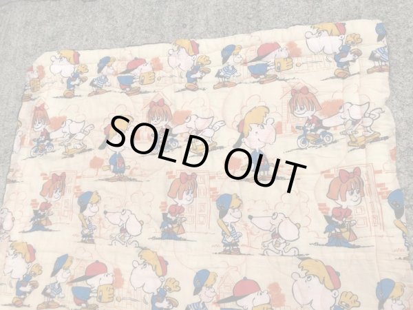 スヌーピーのような野球をしているキャラクターの70年代ビンテージ寝袋