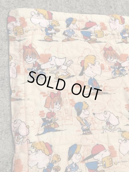 スヌーピーのような野球をしているキャラクターの70年代ビンテージ寝袋