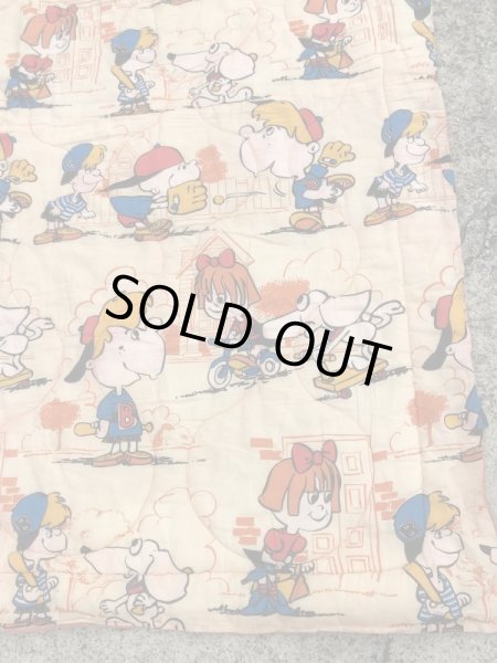 チャーリーブラウンのような男の子と女の子の70’sヴィンテージスリーピングバッグ